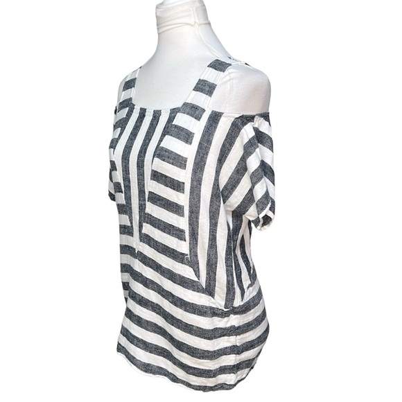 Soft Surroundings Striped Linen Blend Blouse - Picture 3 of 4